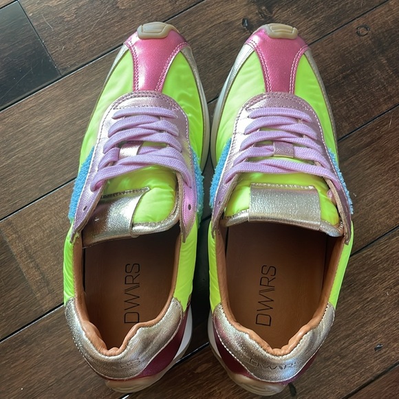 DWRS Label Made in Portugal Leather sneakers Multicolor Metallic Womens 7.5 NWOB - Picture 3 of 10